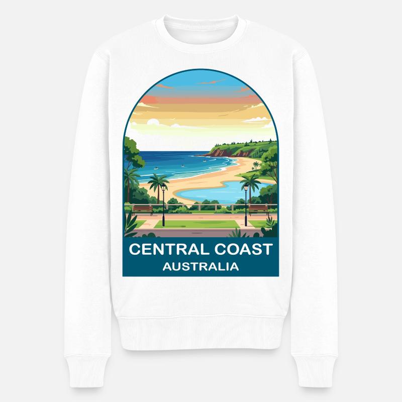 Central Coast Australien Strandreiseplakat - Männer Premium Bio Pullover - Weiß