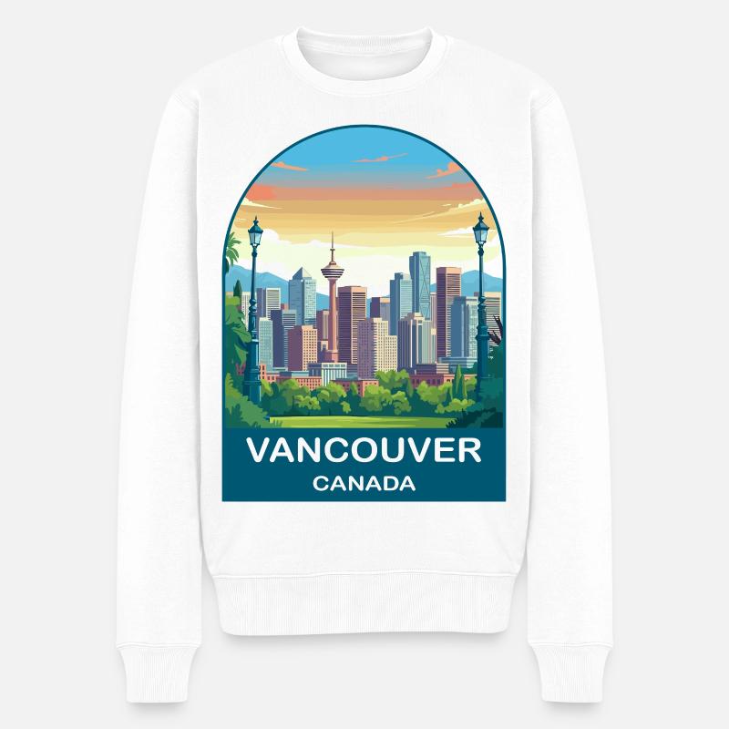 Vancouver Canada Harbour Centre Reisekunst - Männer Premium Bio Pullover - Weiß
