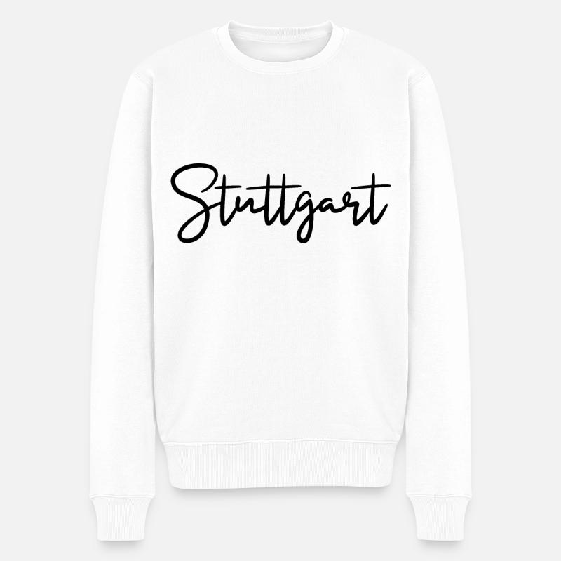 Stuttgart - Männer Premium Bio Pullover - Weiß