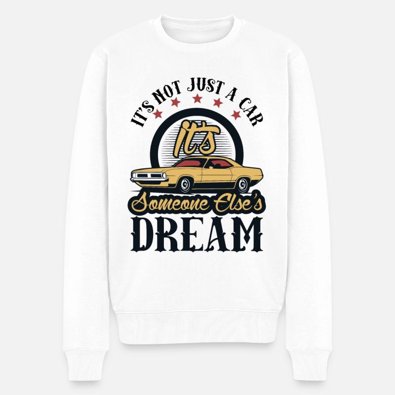 Muscle Car Auto Retro Geschenk - Männer Premium Bio Pullover - Weiß