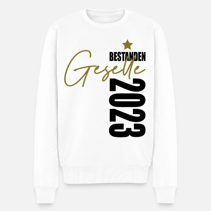 Geselle 2023 Prüfung bestanden - Männer Premium Bio Pullover - Weiß