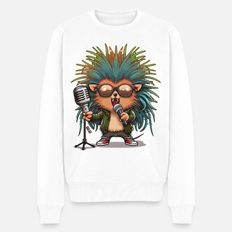 Stacheliger Pop - Männer Premium Bio Pullover - Weiß