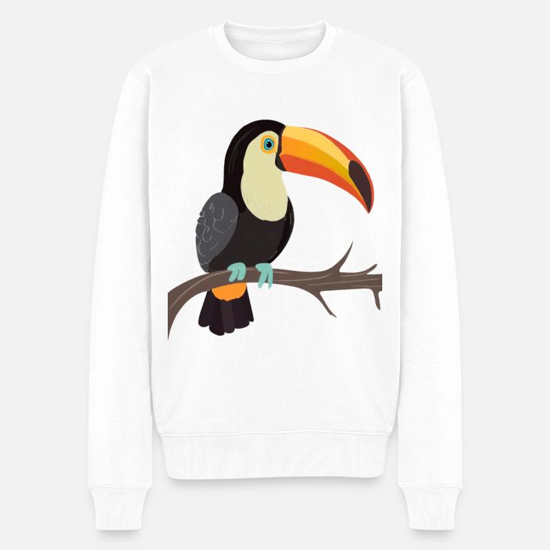 Tukan - Männer Premium Bio Pullover - Weiß