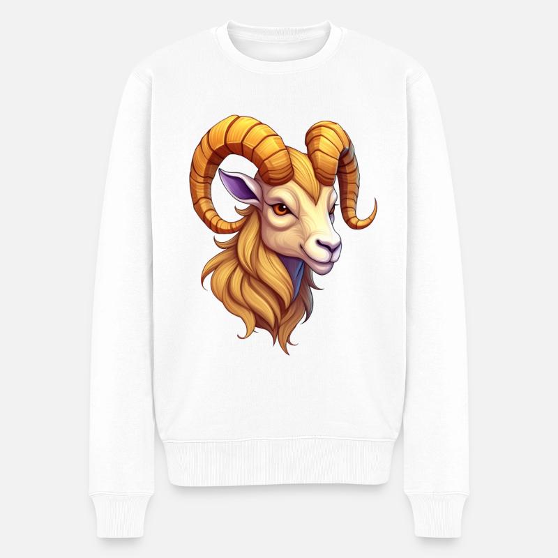 Sternzeichen Steinbock - Männer Premium Bio Pullover - Weiß