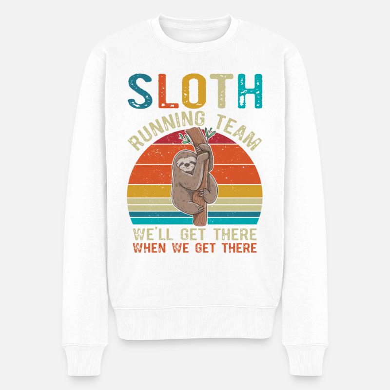 Funny Sloth Running Team - Pull Premium bio Homme - blanc
