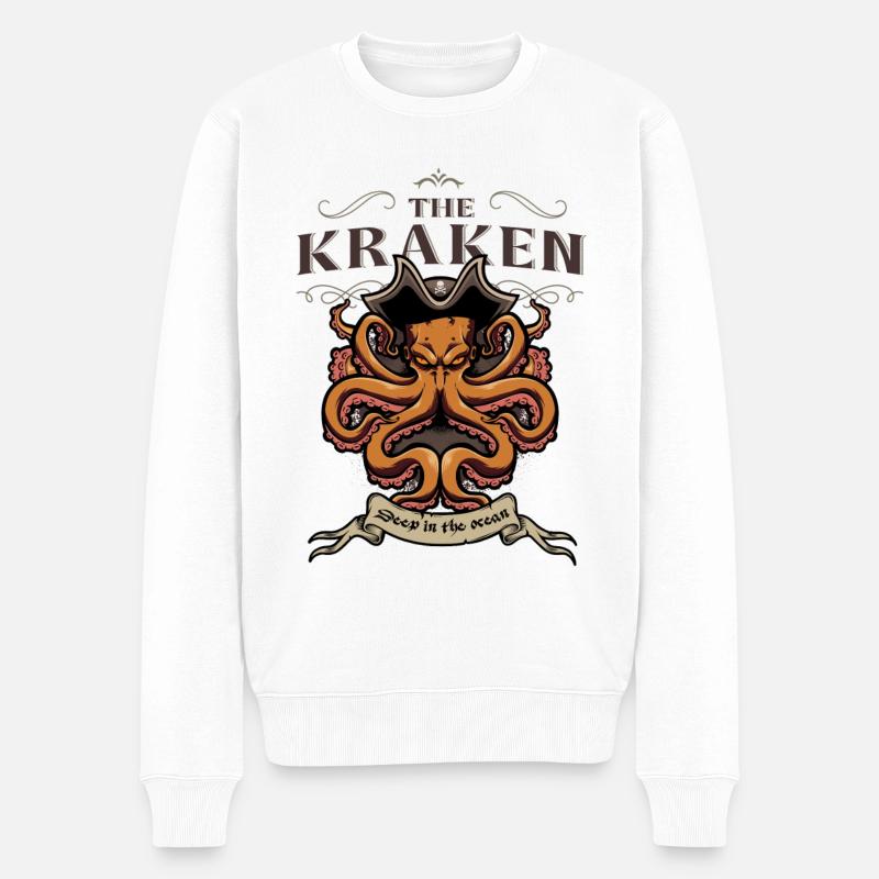 Le Kraken - Pull Premium bio Homme - blanc