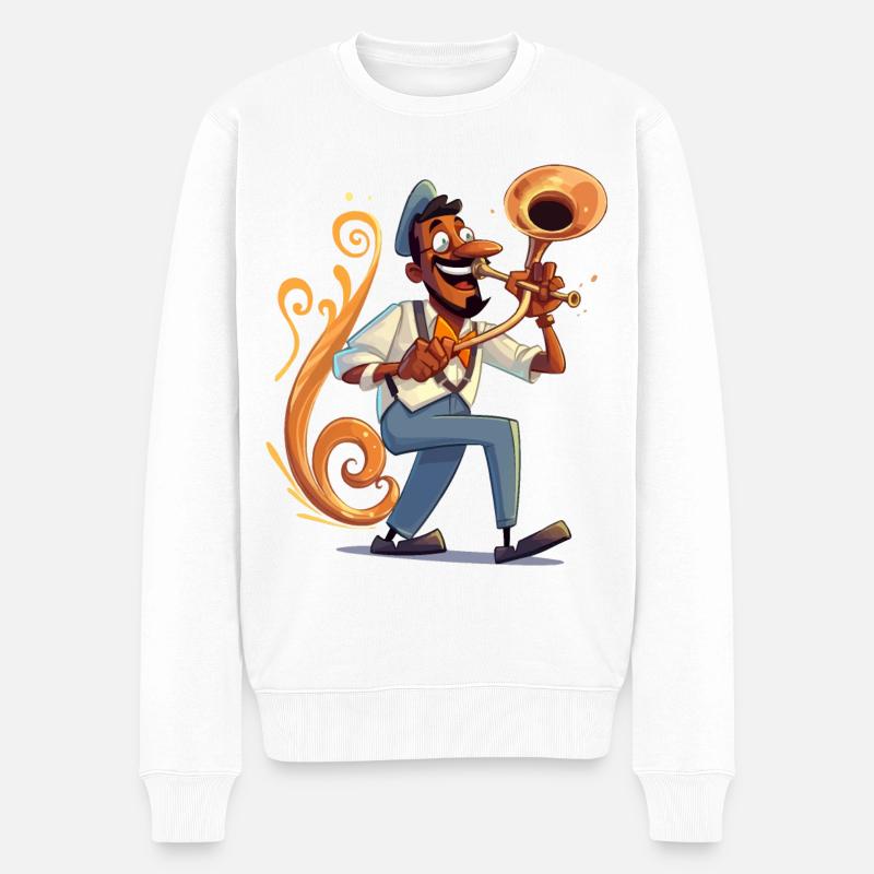 Trombone Troubadour - Pull Premium bio Homme - blanc