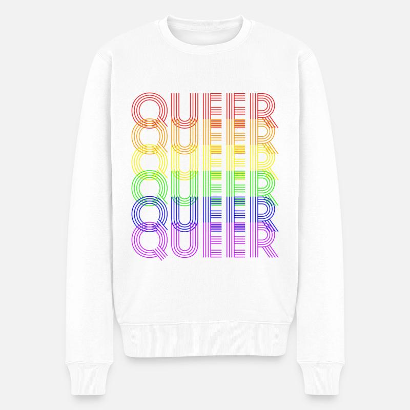 arc-en-ciel queer - Pull Premium bio Homme - blanc