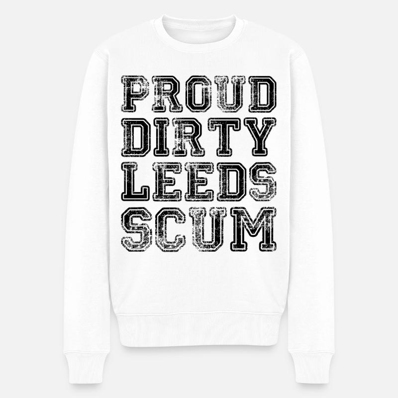 Stolzes schmutziges Leeds-Abschaum-Zitat - Männer Premium Bio Pullover - Weiß