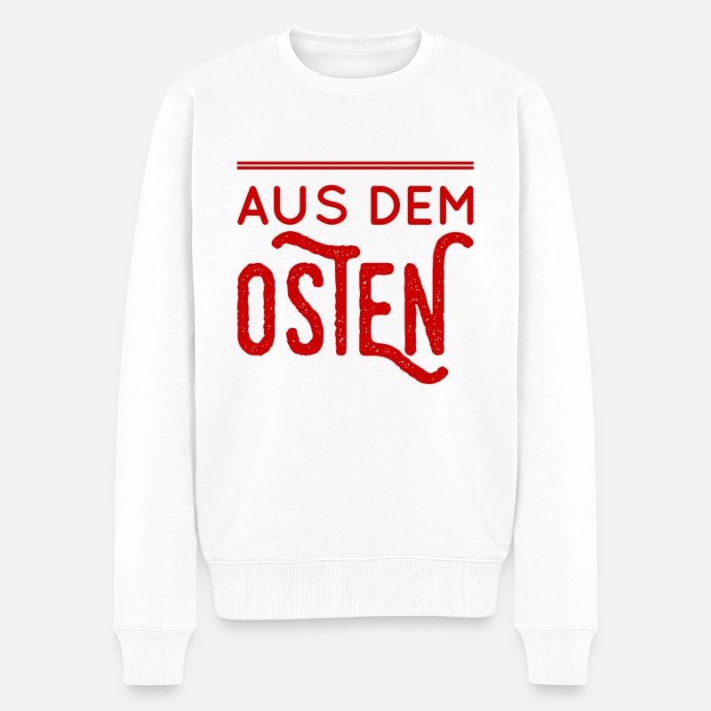 aus dem Osten - Männer Premium Bio Pullover - Weiß