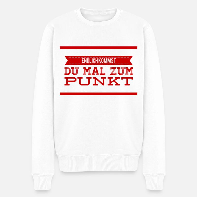 du redest zuviel - Männer Premium Bio Pullover - Weiß