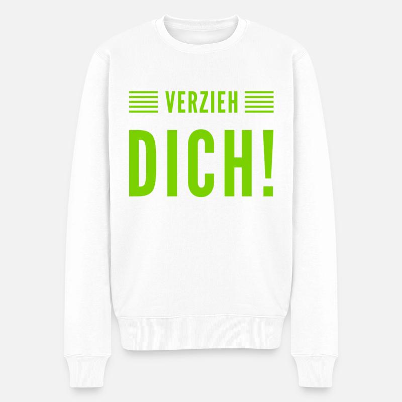 geh weg - Männer Premium Bio Pullover - Weiß