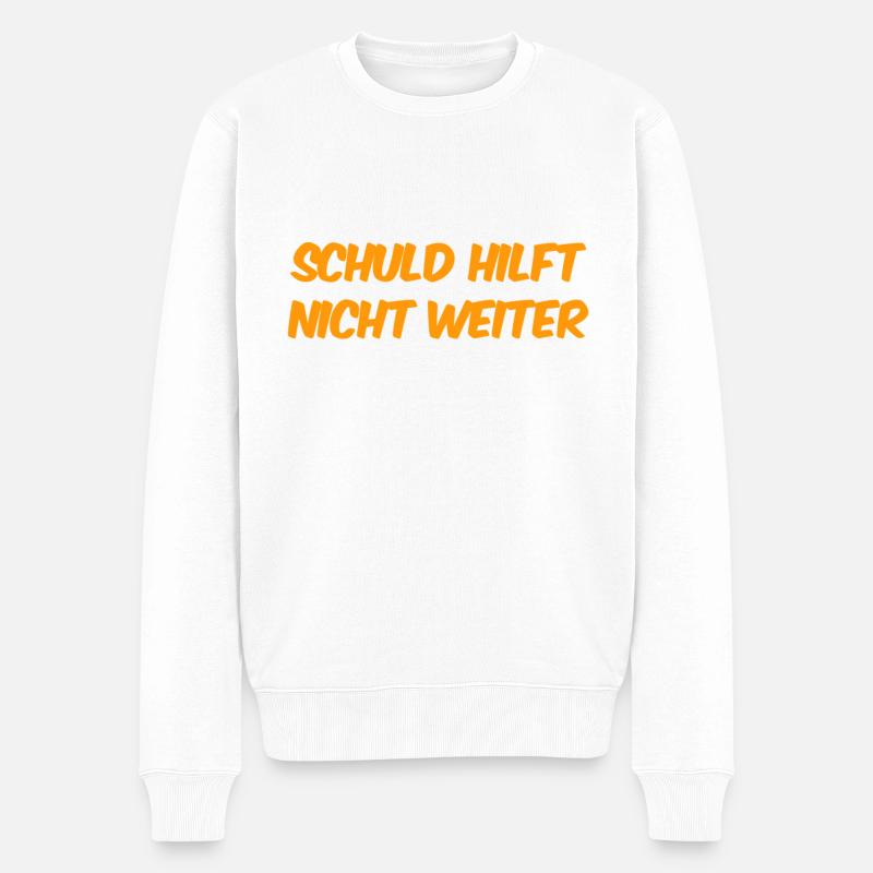 Schuld bringt nichts - Männer Premium Bio Pullover - Weiß