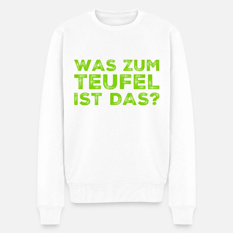 was ist das bloß? - Männer Premium Bio Pullover - Weiß