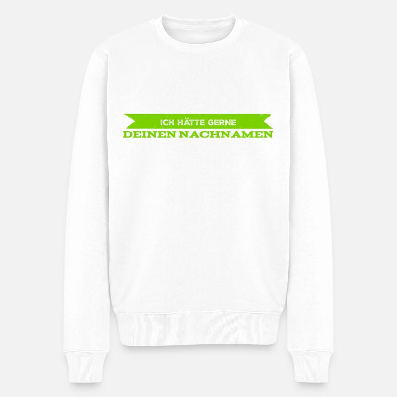 wollen wir heiraten? - Männer Premium Bio Pullover - Weiß