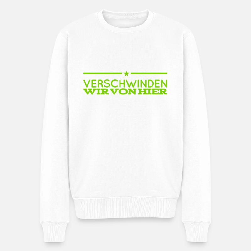 hauen wir endlich ab - Männer Premium Bio Pullover - Weiß