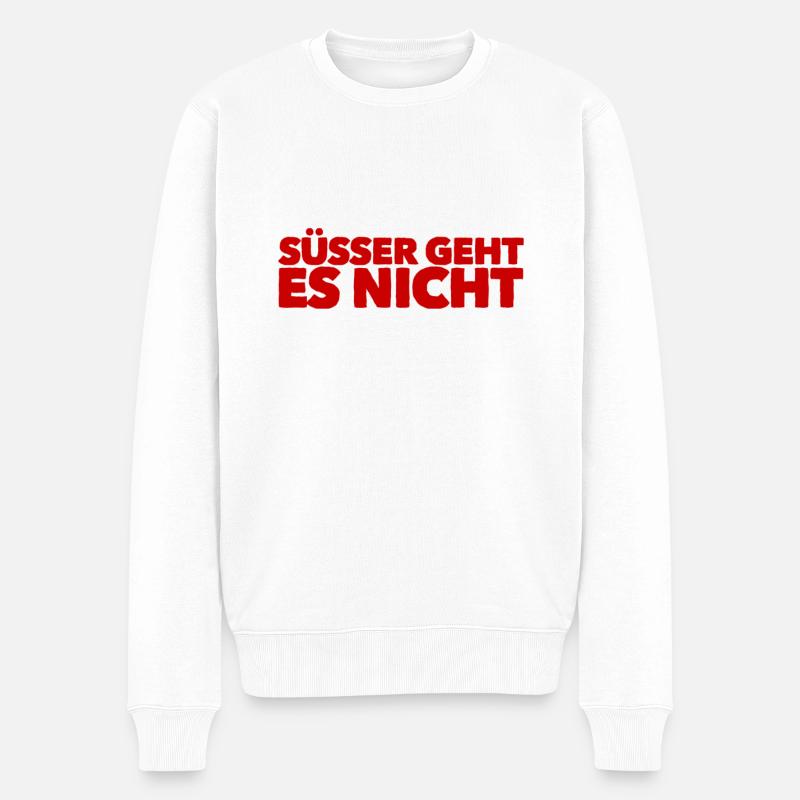 am süßesten - Männer Premium Bio Pullover - Weiß
