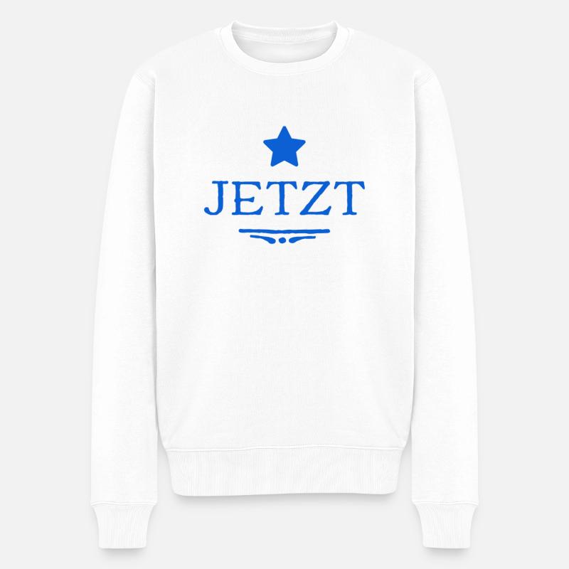 hier und jetzt - Männer Premium Bio Pullover - Weiß