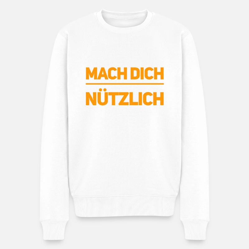 mach etwas sinnvoles - Männer Premium Bio Pullover - Weiß