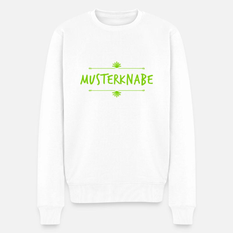 ich bin ein Musterknabe - Männer Premium Bio Pullover - Weiß