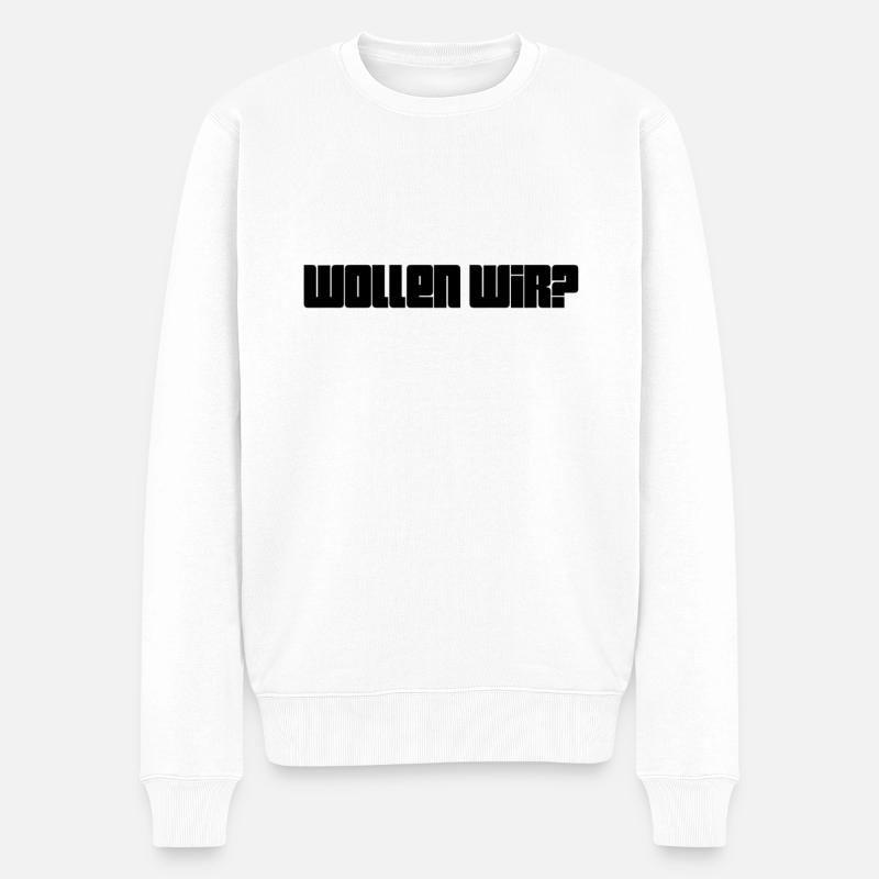 hast du Lust? - Männer Premium Bio Pullover - Weiß