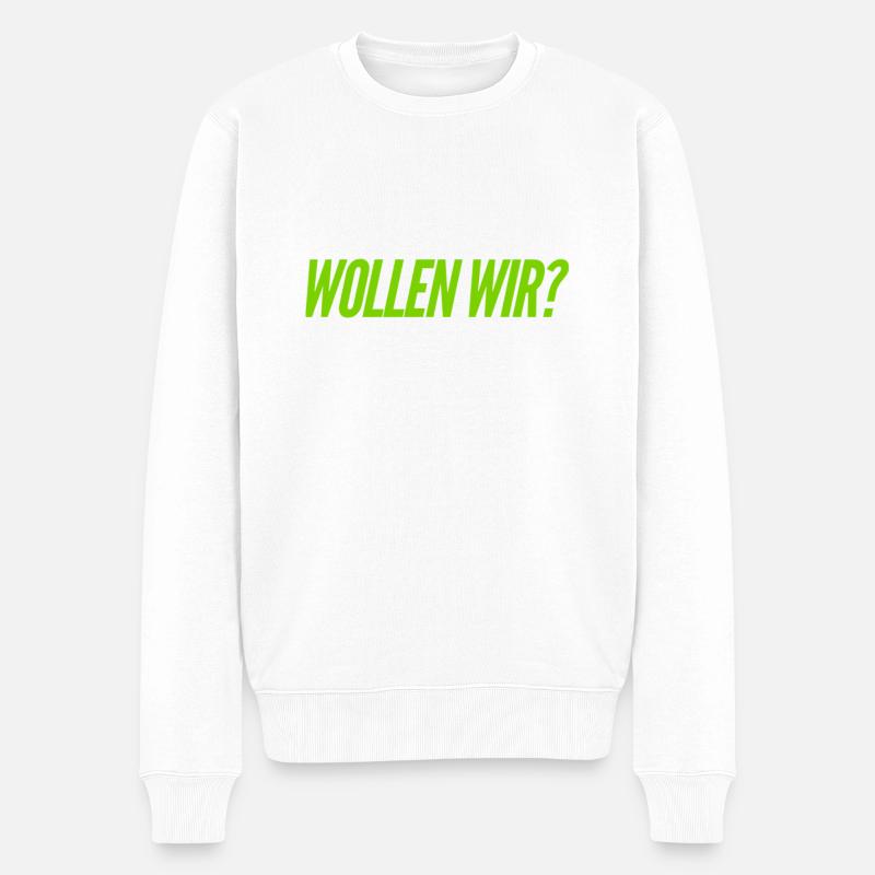 hast du Bock? - Männer Premium Bio Pullover - Weiß