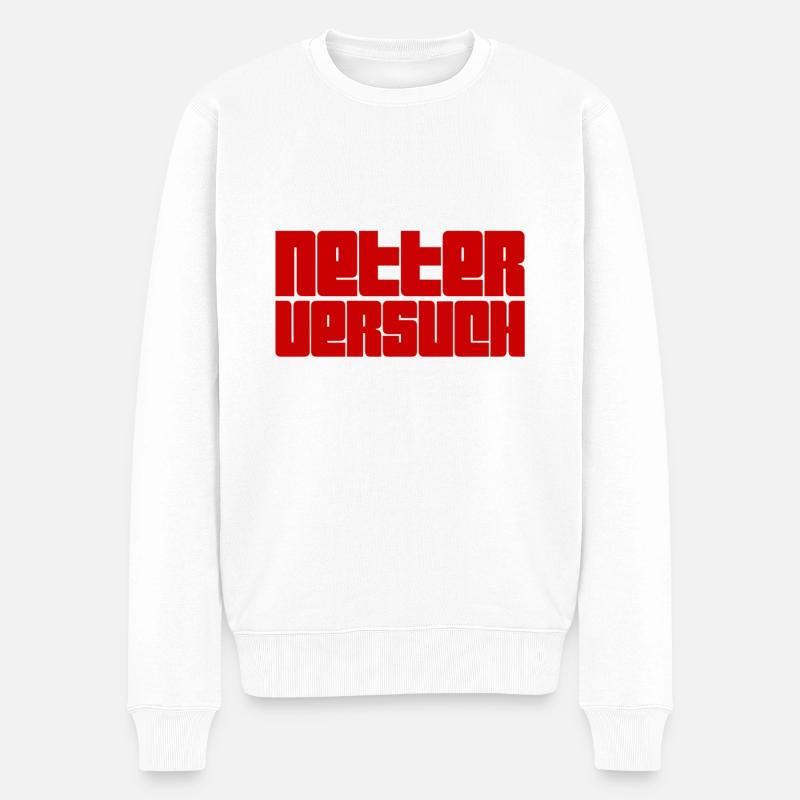 was für ein Versuch - Männer Premium Bio Pullover - Weiß