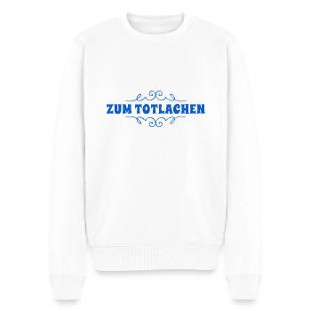 wie witzig - Männer Premium Bio Pullover - Weiß - Vorne - Thijin (182cm)