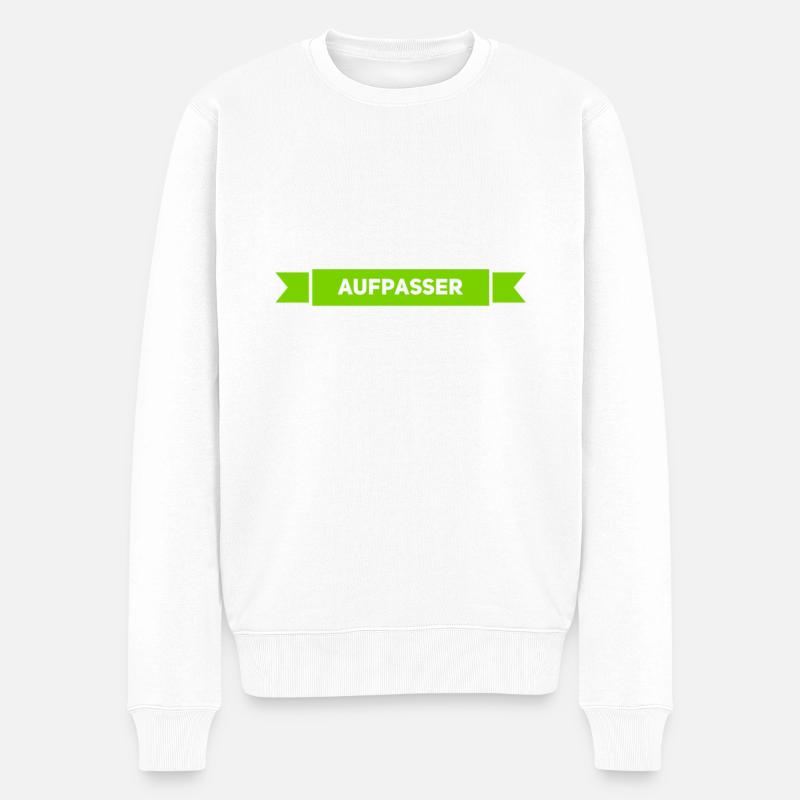 ich bin ein Aufpasser - Männer Premium Bio Pullover - Weiß