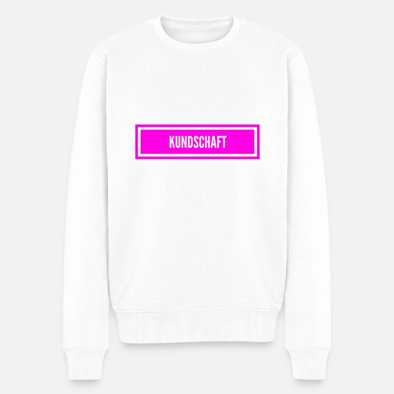 die Kundschaft wartet - Männer Premium Bio Pullover - Weiß
