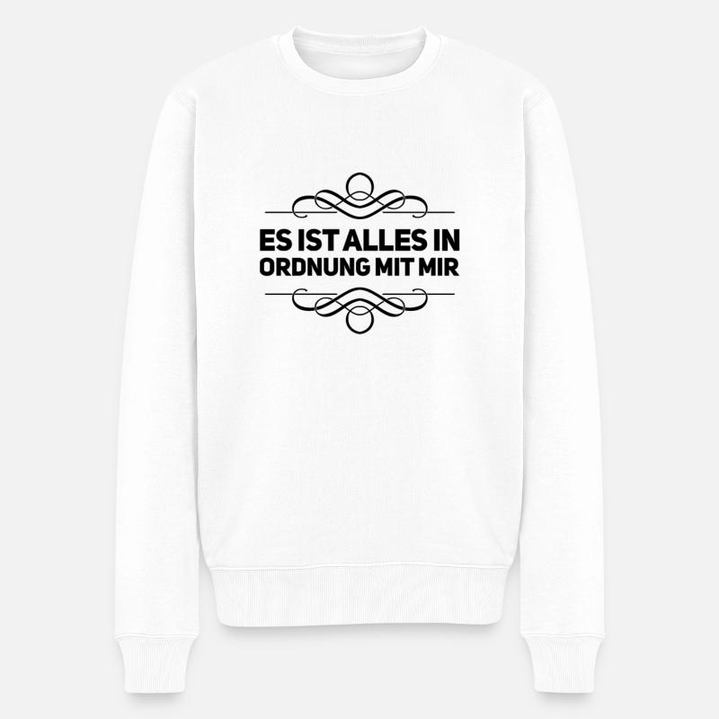 mir geht es super - Männer Premium Bio Pullover - Weiß