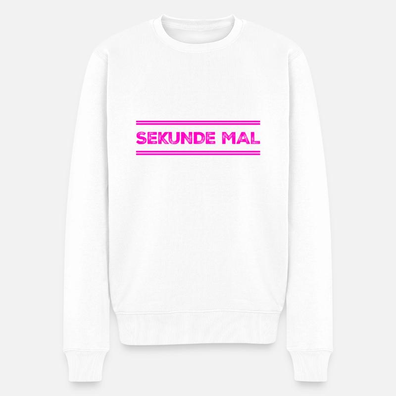 Sekunde mal - Männer Premium Bio Pullover - Weiß