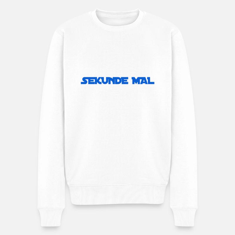 warten sie mal - Männer Premium Bio Pullover - Weiß
