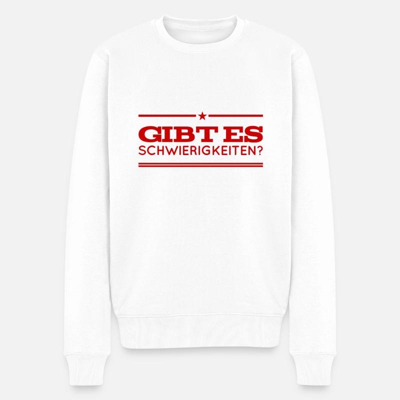 gibt es Schwierigkeiten? - Männer Premium Bio Pullover - Weiß