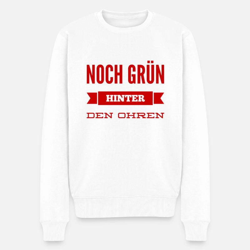 grün hinter den Ohren - Männer Premium Bio Pullover - Weiß