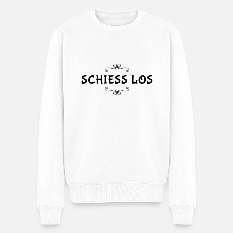 schieß los - Männer Premium Bio Pullover - Weiß