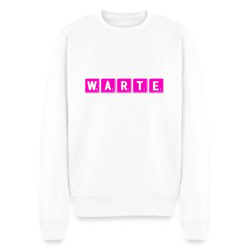 lass es - Männer Premium Bio Pullover - Weiß - Vorne - Thijin (182cm)