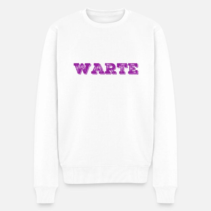mach nicht weiter - Männer Premium Bio Pullover - Weiß