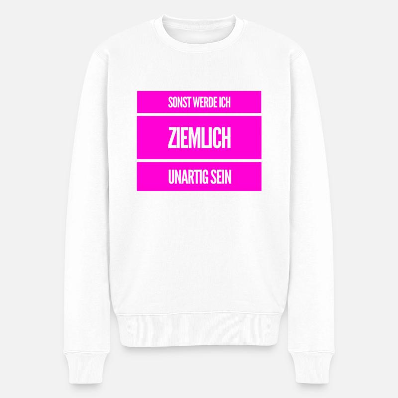 ich kann unartig sein - Männer Premium Bio Pullover - Weiß