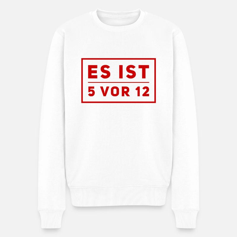 5 vor 12 - Männer Premium Bio Pullover - Weiß