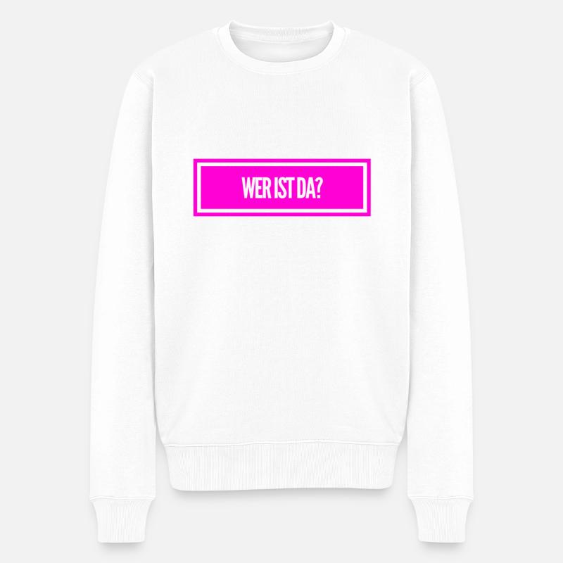 nachfragen - Männer Premium Bio Pullover - Weiß