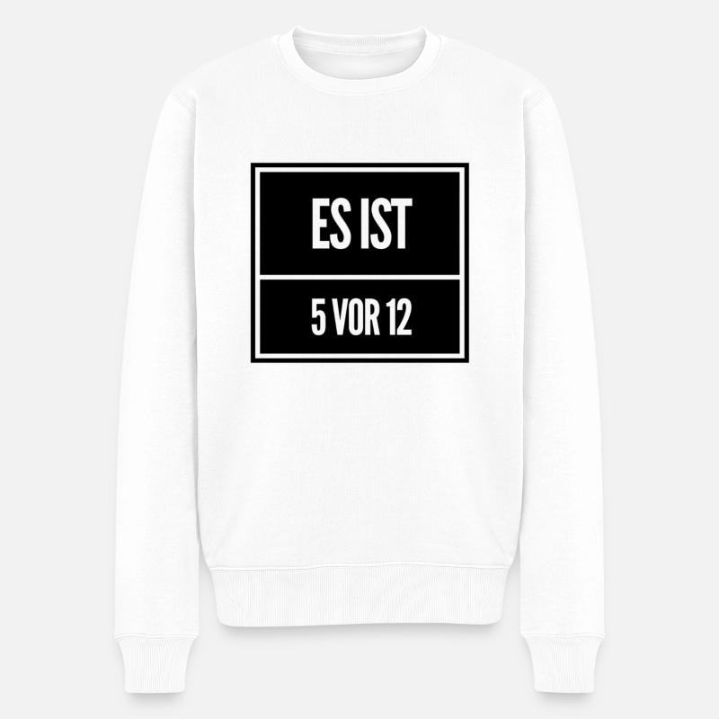 die Zeit läuft - Männer Premium Bio Pullover - Weiß