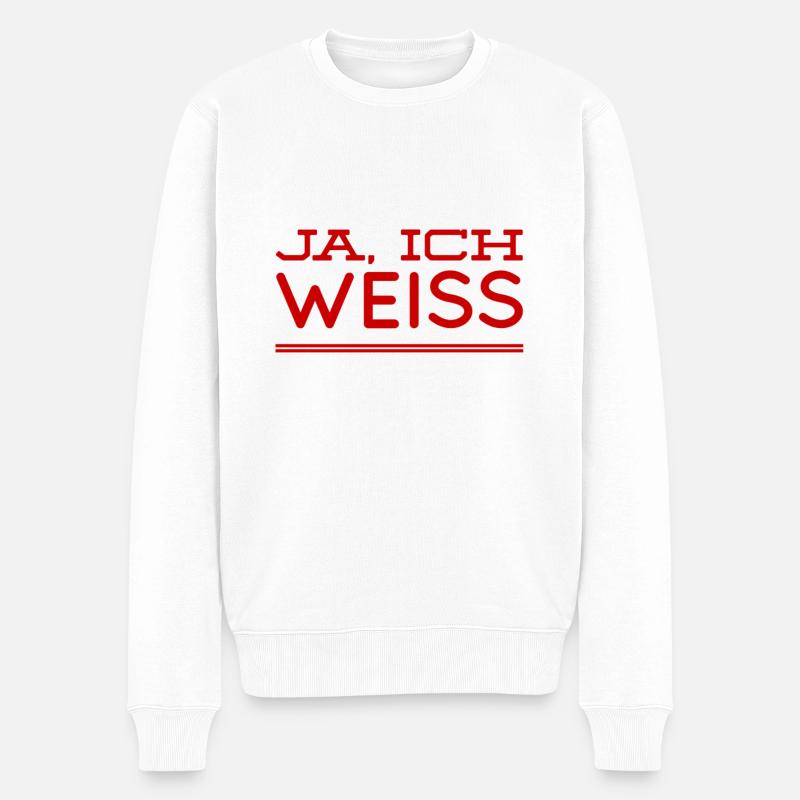 ich weiß es - Männer Premium Bio Pullover - Weiß