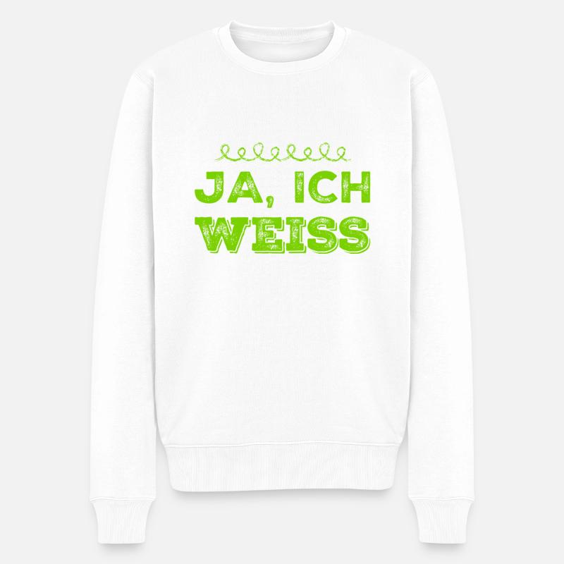 ist mir klar - Männer Premium Bio Pullover - Weiß
