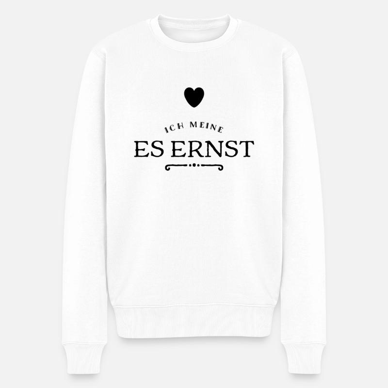 ich scherze nicht - Männer Premium Bio Pullover - Weiß