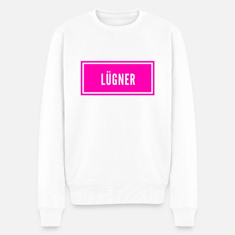 so sieht ein Lügner aus - Männer Premium Bio Pullover - Weiß