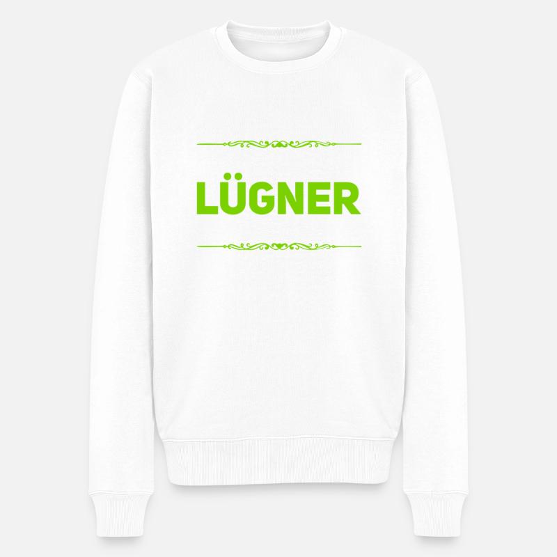 Lügen gehen immer - Männer Premium Bio Pullover - Weiß