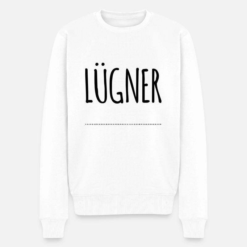 Lügner - Männer Premium Bio Pullover - Weiß