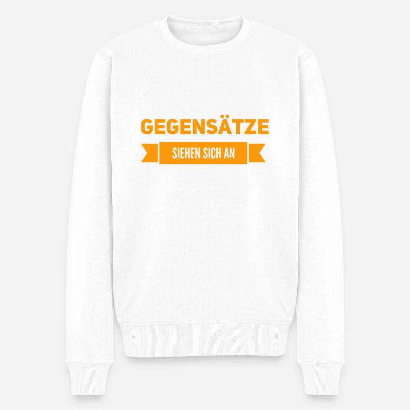 Gegensätze sind das Salz in der Supper - Männer Premium Bio Pullover - Weiß