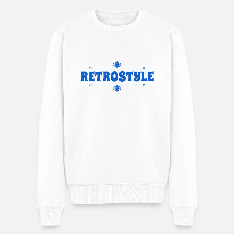 ich mag es retro - Männer Premium Bio Pullover - Weiß